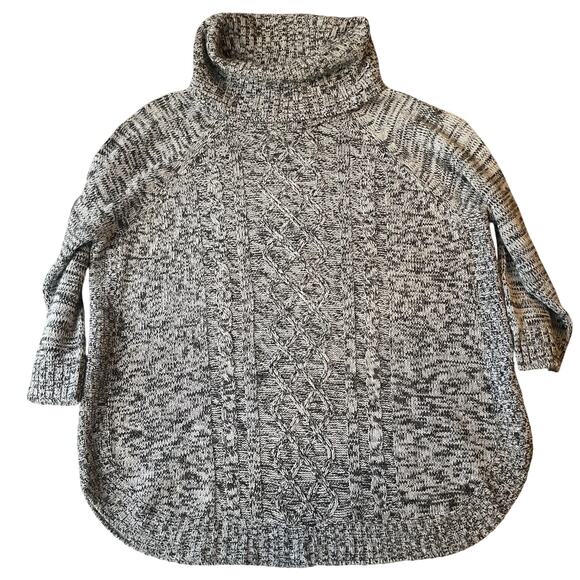 Jason Maxwell Women Sweatshirt Size 2X Gray Cable Knit Long Sleeve Turtleneck - Picture 1 of 8